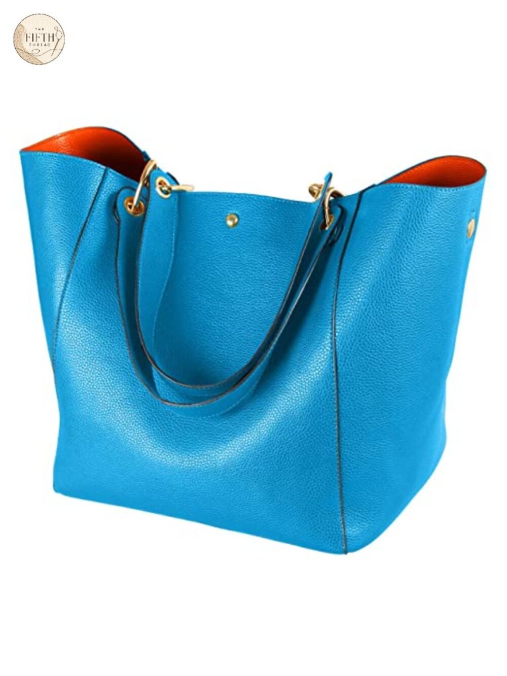 Large Vegan Leather Bucket Tote Bag Work Shoulder Purse